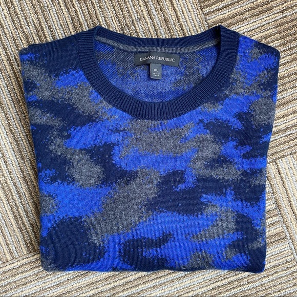 Banana Republic Other - Banana Republic Blue Camouflage Sweater